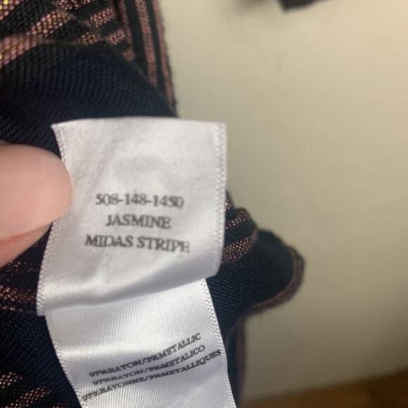 Rails Dress Womens Medium Stripe Black Metallic Jasmine Midas Tunic Mini - Picture 7 of 7
